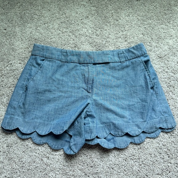 J. Crew scalloped denim women’s shorts size 8 - Picture 1 of 5